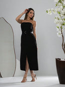 Vestido Midi Feminino Alfaiataria Élégant