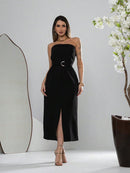 Vestido Midi Feminino Alfaiataria Élégant