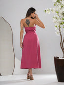 Vestido Midi Feminino Alfaiataria Élégant