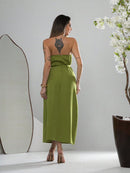 Vestido Midi Feminino Alfaiataria Élégant