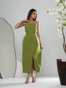 Vestido Midi Feminino Alfaiataria Élégant