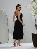 Vestido Midi Feminino Alfaiataria Élégant