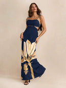 Vestido Boho Feminino Estampa Feuilles