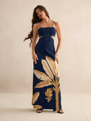 Vestido Boho Feminino Estampa Feuilles