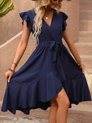 Vestido Curto Decote em V Fille