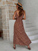 Vestido Longo Fenda Estampa Fleur