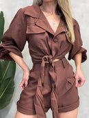 Conjunto em Alfaiataria Sensoriale com Shorts e Camisa de Amarração