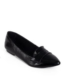 Sapatilha Feminina Bico Fino em Couro Matte Preto