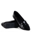 Sapatilha Feminina Bico Fino em Couro Matte Preto