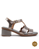 Sandália Feminina Salto Bloco Floater Prata Velho