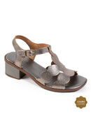 Sandália Feminina Salto Bloco Floater Prata Velho