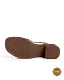 Sandália Feminina Salto Bloco Floater Prata Velho