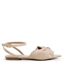 Sandália Rasteira Napa Paris Cream com Laço