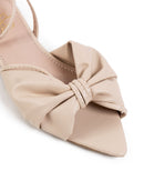 Sandália Rasteira Napa Paris Cream com Laço